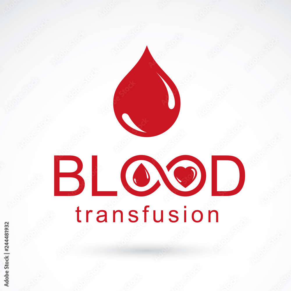 Blood transfusion inscription isolated on white and made using vector red blood drops, heart shape and limitless symbol. Take a concern about human life and health, blood donation logo. Blood transfusion inscription isolated on white and made using vector red blood drops, heart shape and limitless symbol. Take a concern about human life and health, blood donation logo.