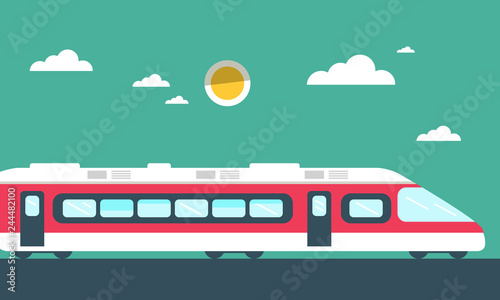 Train Vector Flat Design Illustration