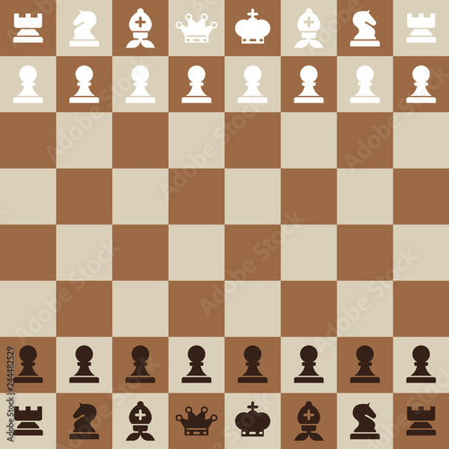 Chessboard. Top View Vector Flat Design Chess Board.