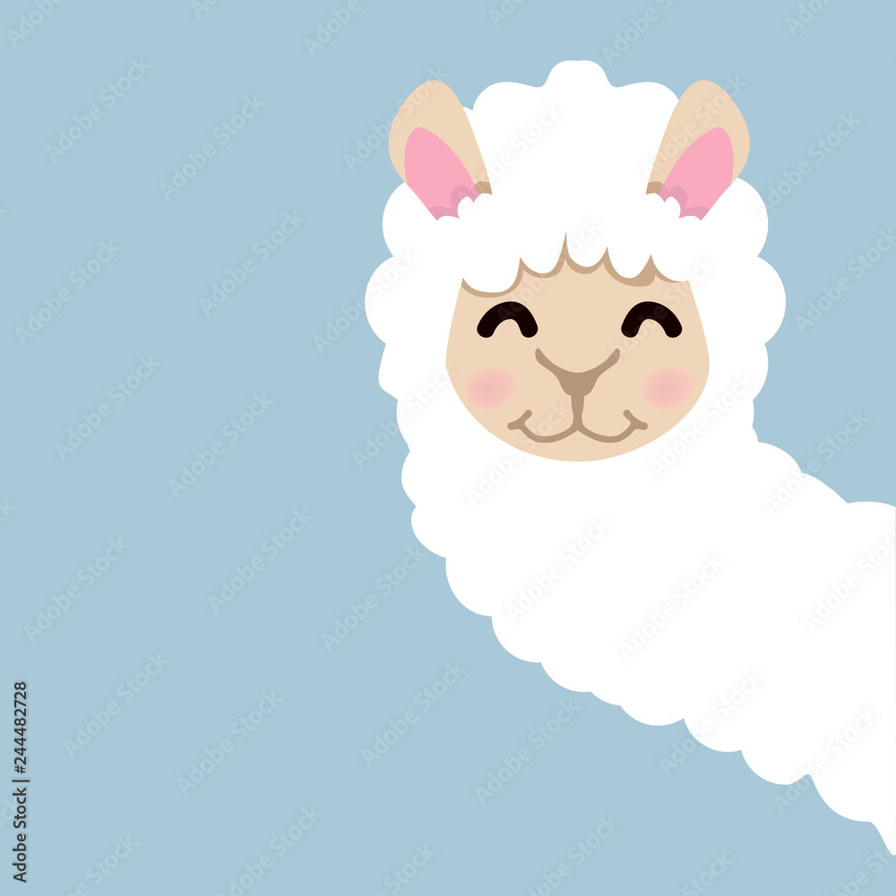 Obraz premium Cute lama alpaca vector