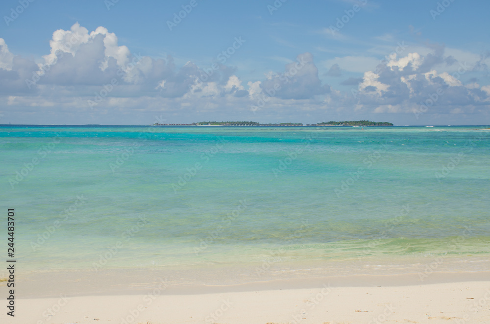 The landscape water turquoise of the Indian Ocean the island of Maldives The landscape water turquoise of the Indian Ocean the island of Maldives