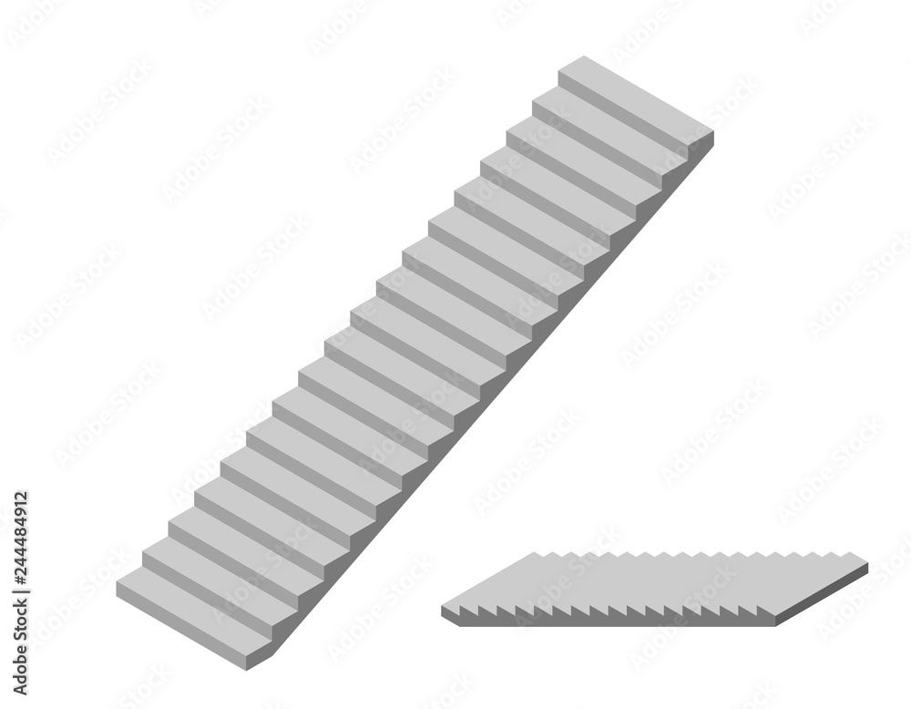 Stairway. Isolated on white background. 3d Vector illustration. Stairway. Isolated on white background. 3d Vector illustration.
