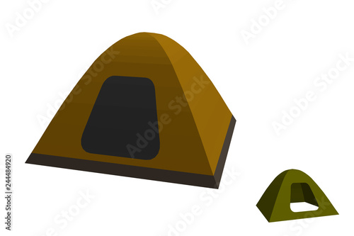Camping tent. Isolated on w...