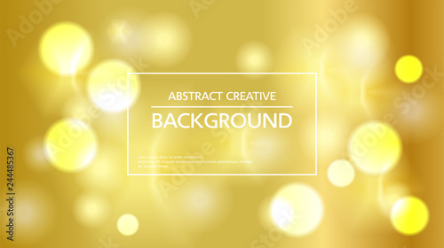 Abstract golden background with bright bokeh lights in blue