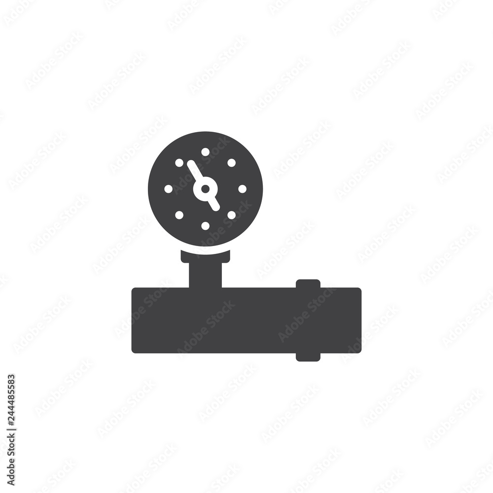 Pressure valve vector icon. filled flat sign for mobile concept and web design. Water pipe and gauge simple solid icon. Symbol, logo illustration. Pixel perfect vector graphics Pressure valve vector icon. filled flat sign for mobile concept and web design. Water pipe and gauge simple solid icon. Symbol, logo illustration. Pixel perfect vector graphics