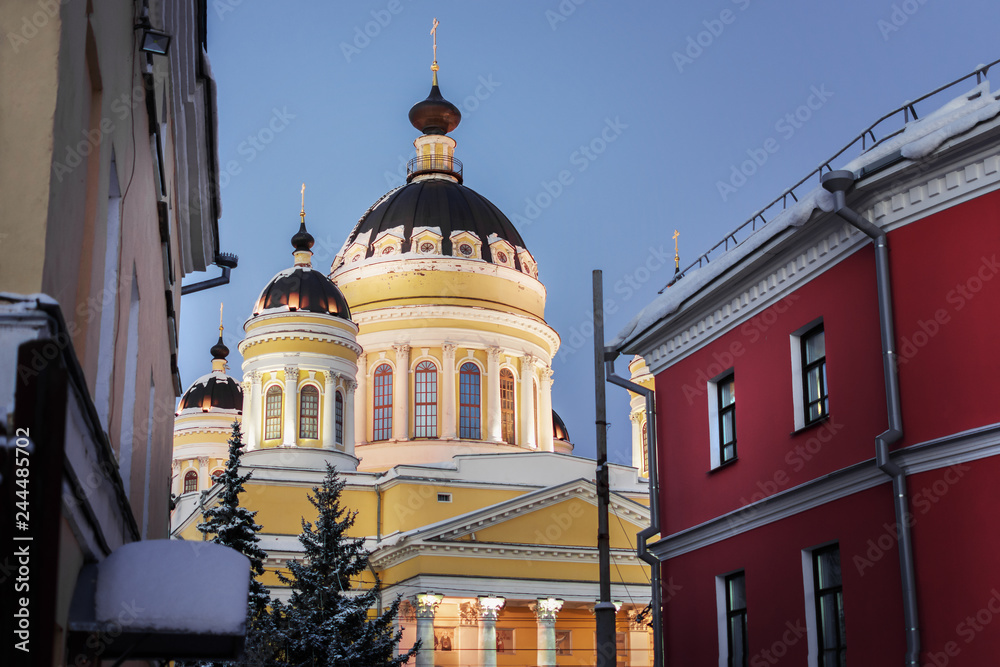 Russia, Yaroslavl region, Rybinsk. City street in winter