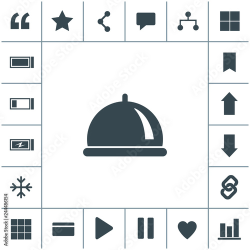 Food platter serving vector icon.