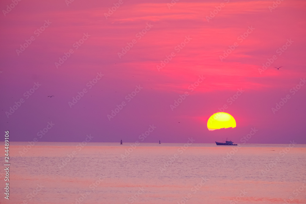 Beautiful sunset on the sea, Thailand