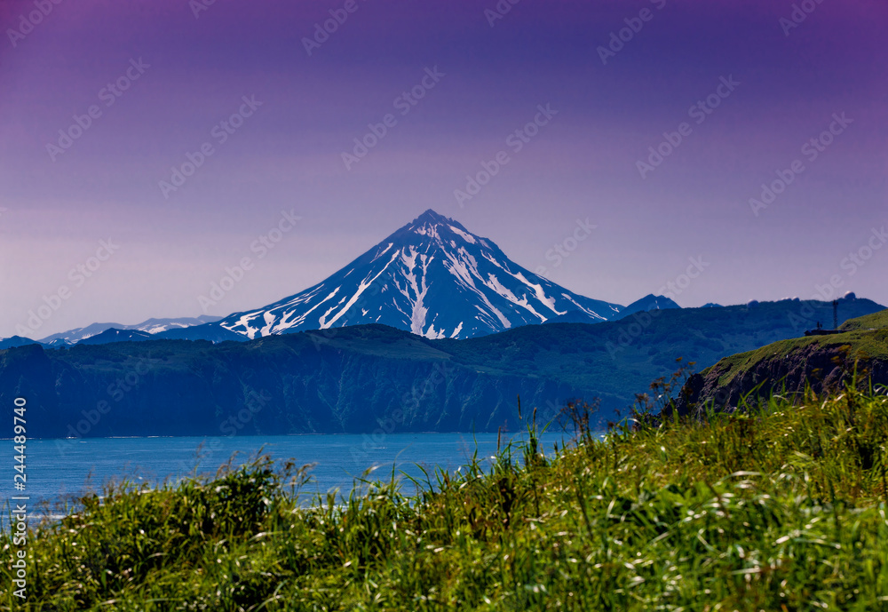 Fototapeta premium The Vilyuchinsky Volcano In Kamchatka Stock Photo