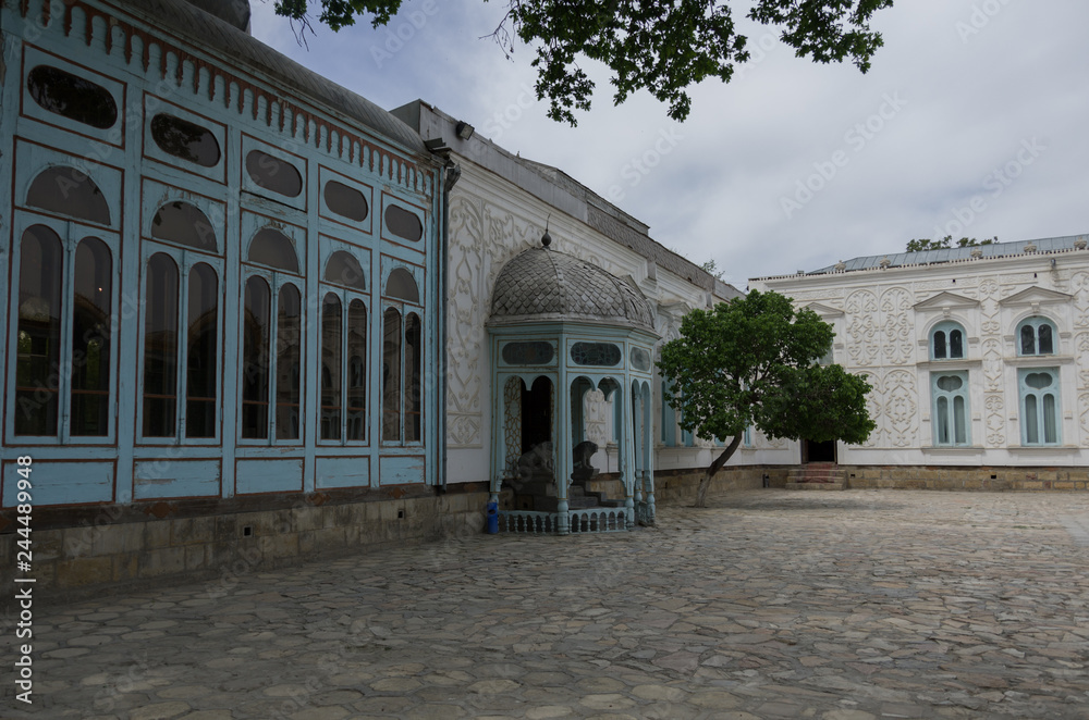 Courtyard of Sitorai Mokhi-Khosa palace With fountain, Bukhara, Uzbekistan