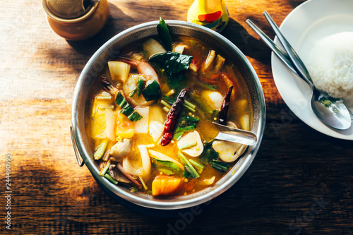 Tom yam kung, top view