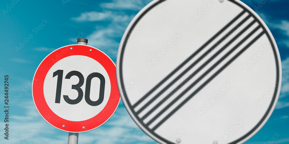 Tempolimit 130 km/h Stock-Foto | Adobe Stock
