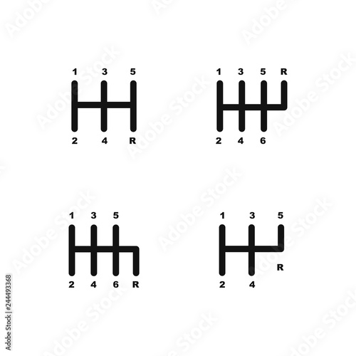 Gear shifter icon set