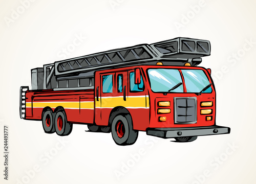 Fire truck. Vector drawing