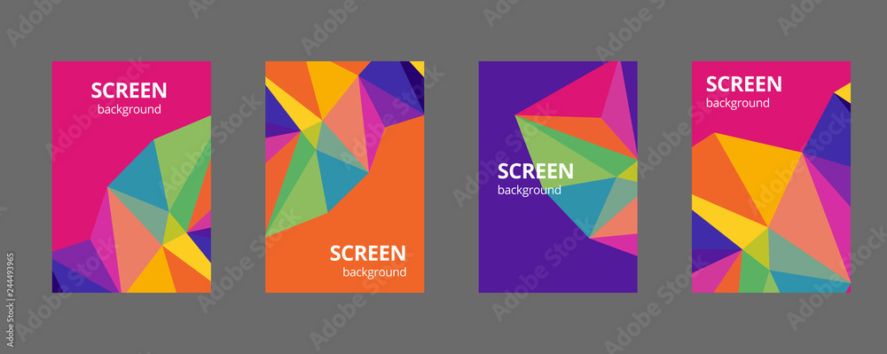 Multicolor polygonal illustration, which consist of triangles. Triangular design for your business. Rainbow, spectrum image.