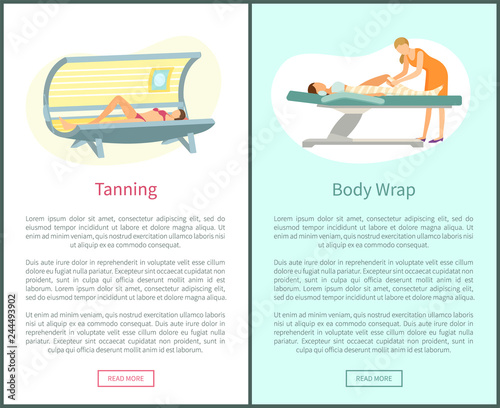 Tanning and Body Wrap Web Posters in Spa Salon