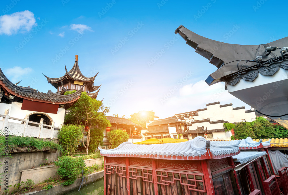 Naklejka premium Nanjing Confucius Temple night view