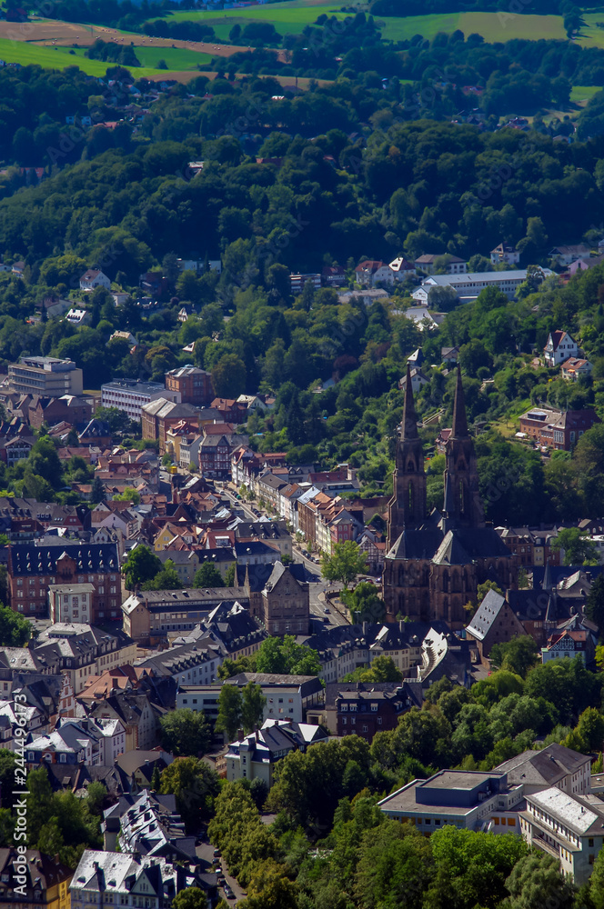 Blick vom Kaiser Wilhelm Turm auf Marburg