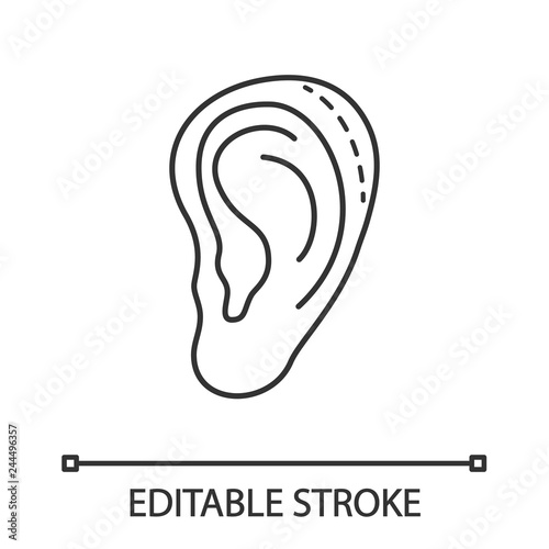 Ear plastic surgery linear icon