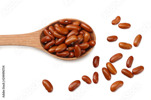 brown kidney beans isolated on white background. top view © Dmytro
