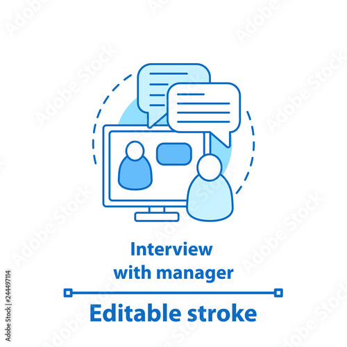 Online job interview concept icon
