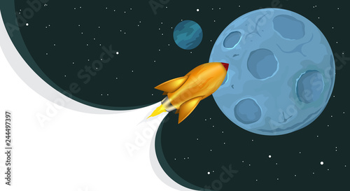 Rockets flying to the moon
