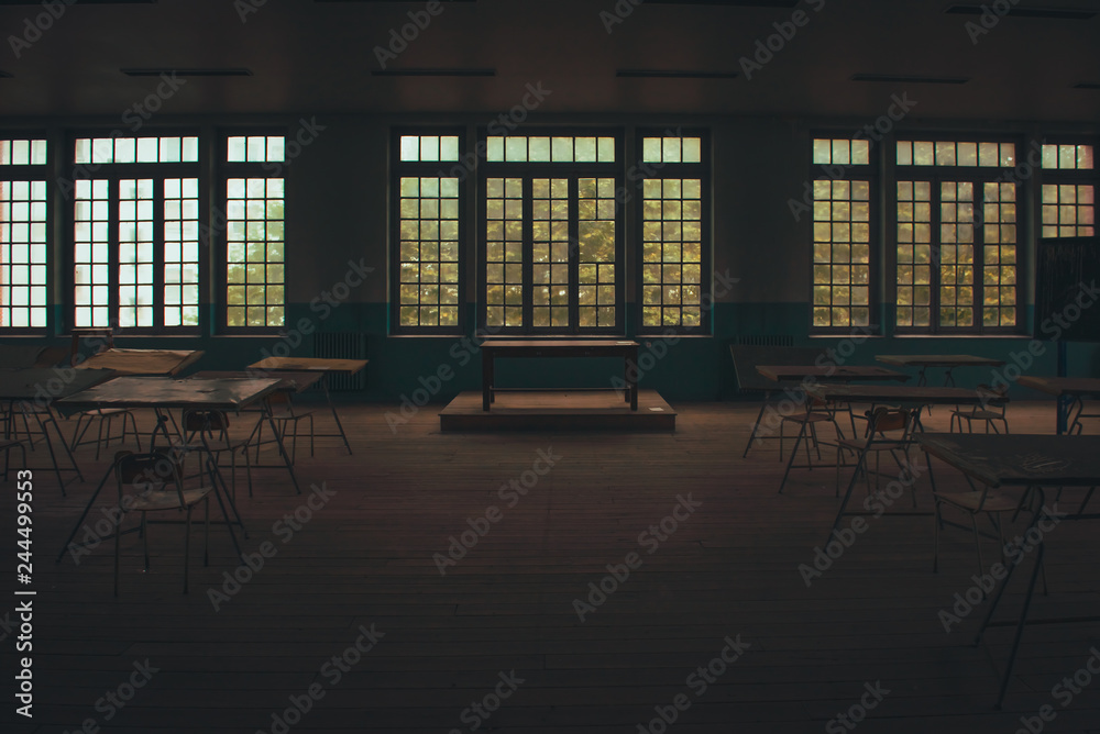 Table on stand in room Table on stand in room