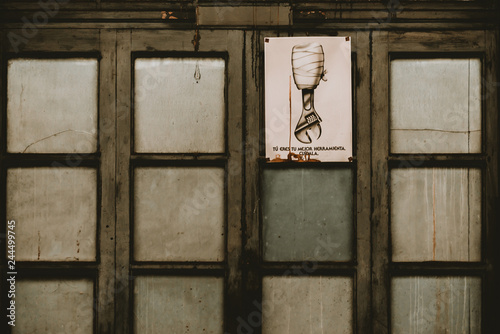 Draw on paper on dirty wall