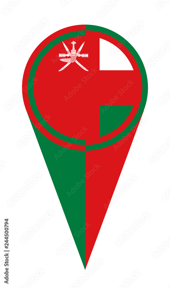 Obraz premium Oman Map Pointer Location Flag