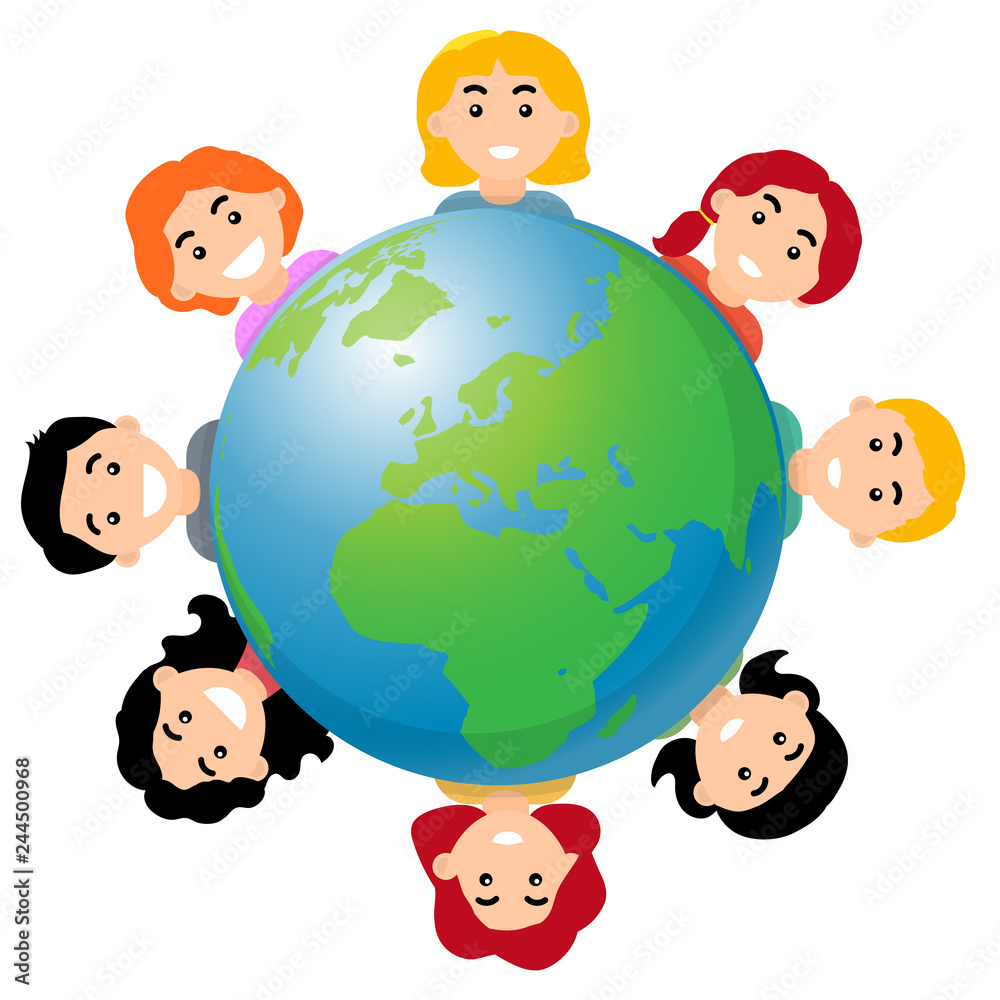 Children around the world - vector illustration Children around the world - vector illustration
