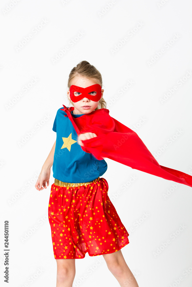 pretty blonde supergirl with red mask and red cape pretty blonde supergirl with red mask and red cape