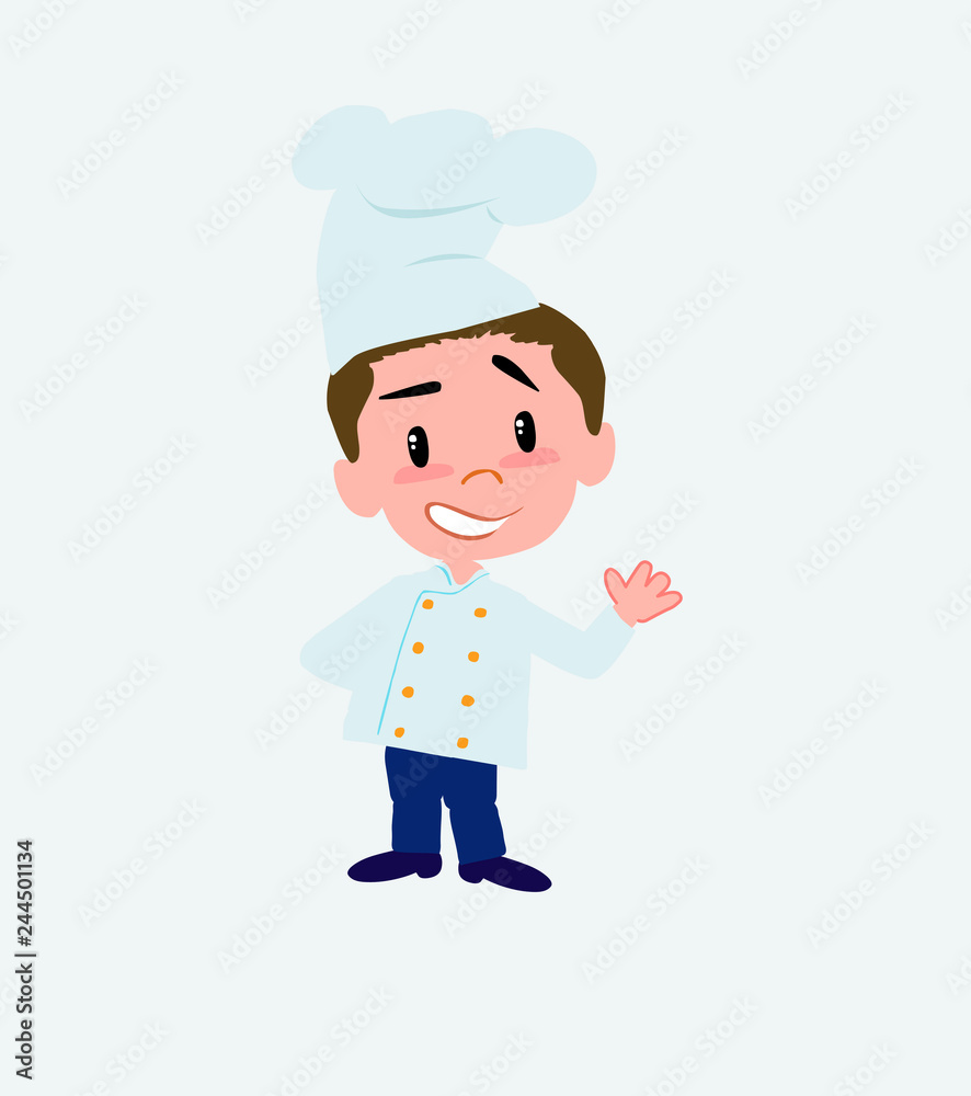 Chef showing something in positive attitude. Chef showing something in positive attitude.