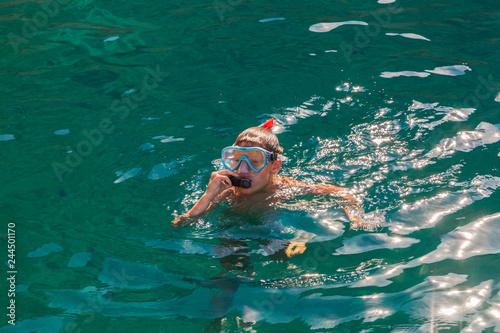 Boy with swimming mask