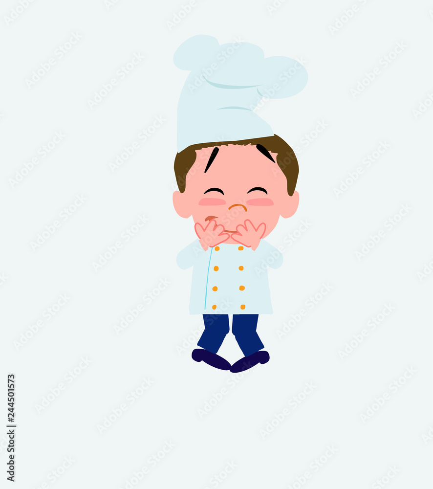 Chef trying to contain the laughter. Chef trying to contain the laughter.