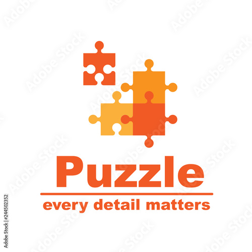 Puzzle logo vector