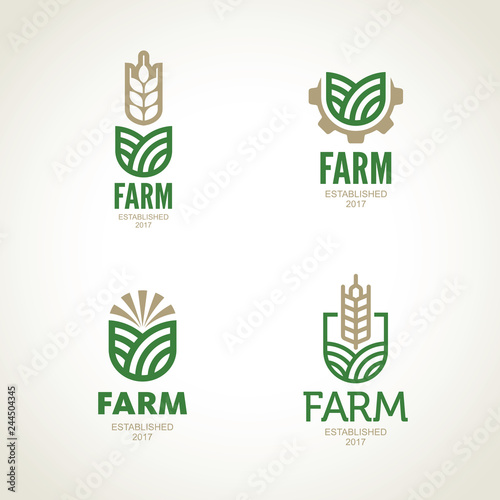 Farm vector logo. Agro emblem