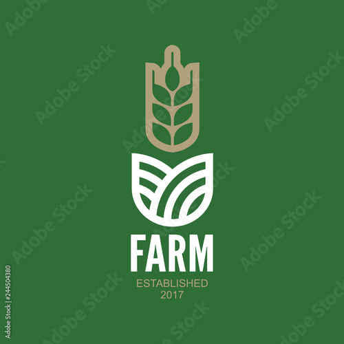 Farm vector logo. Agro emblem