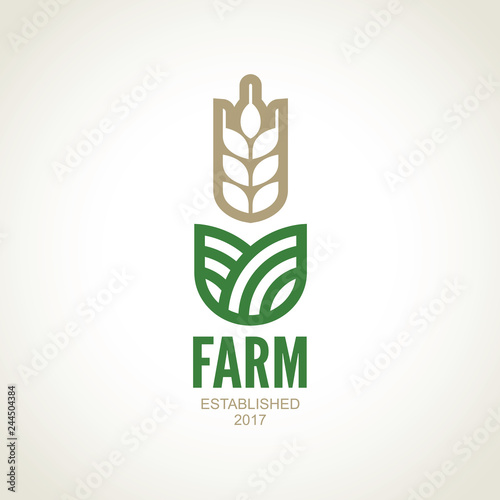 Farm vector logo. Agro emblem