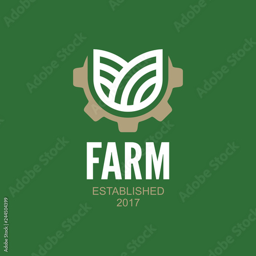 Farm vector logo. Agro emblem