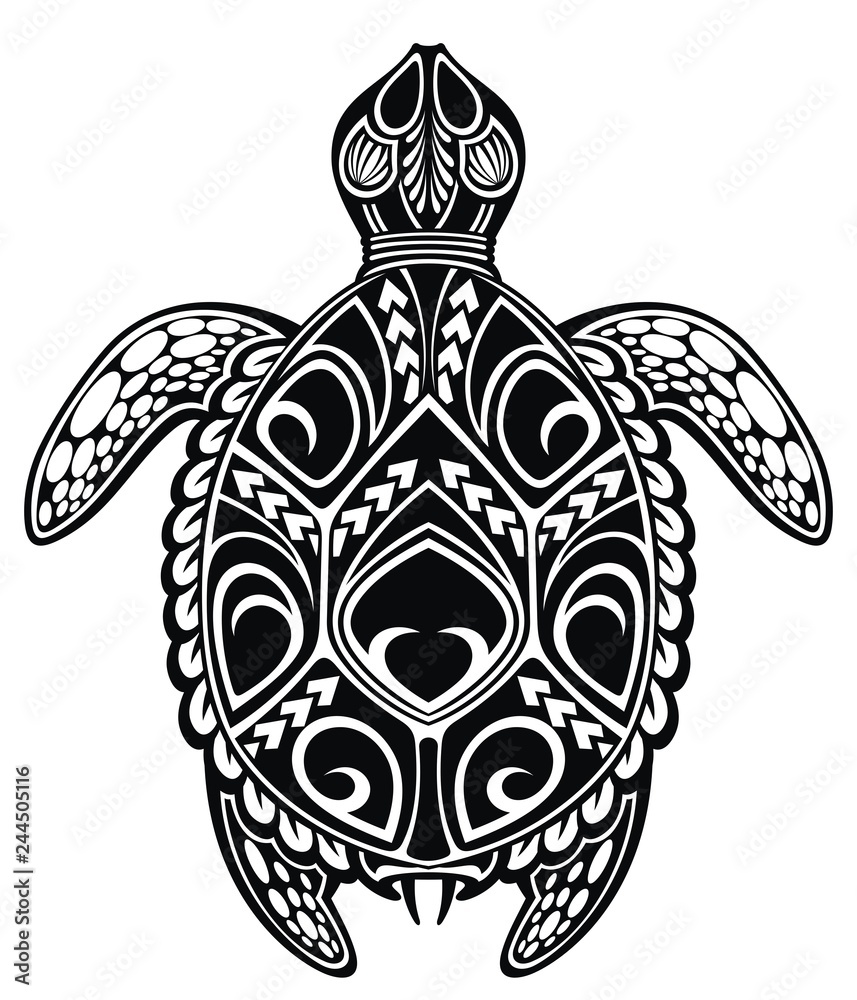 Fototapeta premium Graficzny żółw morski