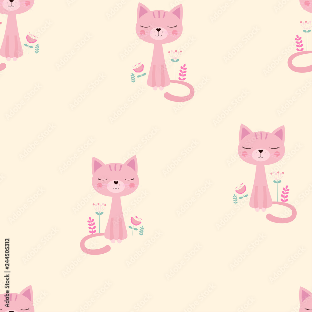 pattern with cute cats