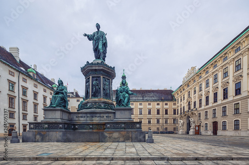 Kaiser Franz II Monument at the Hofburg Palace in Vienna  Austria