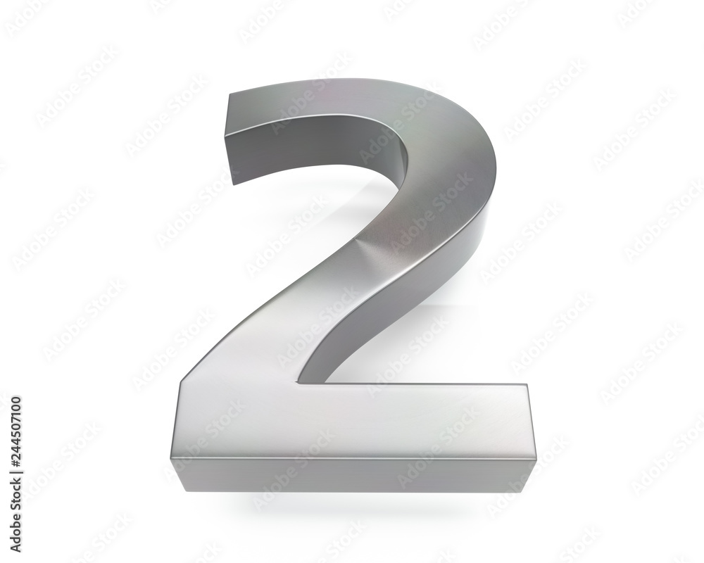 3d brushed metal two number 3d brushed metal two number