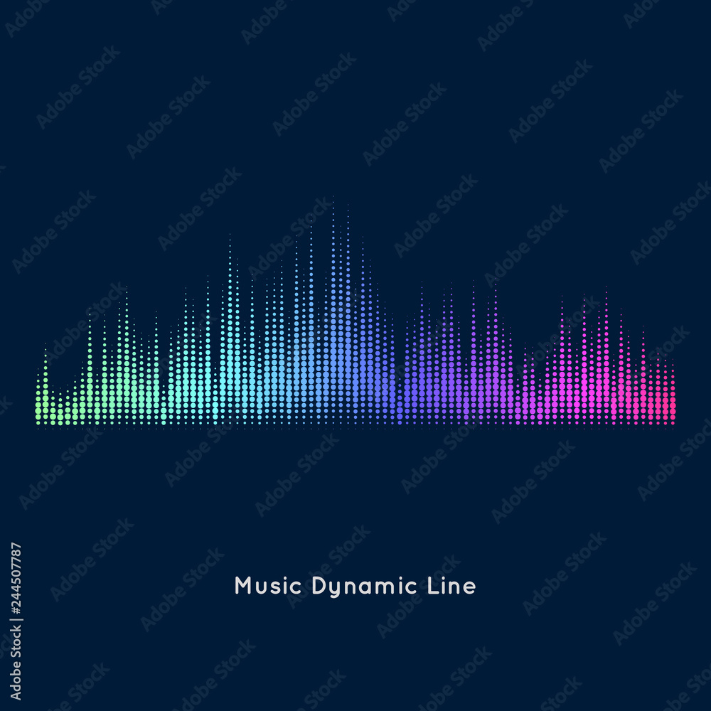 Abstract vector element for music design with equalizer. The dynamic line Abstract vector element for music design with equalizer. The dynamic line