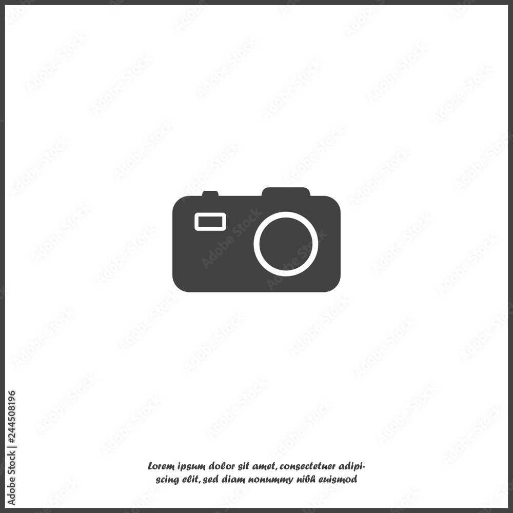 Vector illustration of a digital camera. Retro camera icon on white isolated background. Vector illustration of a digital camera. Retro camera icon on white isolated background.