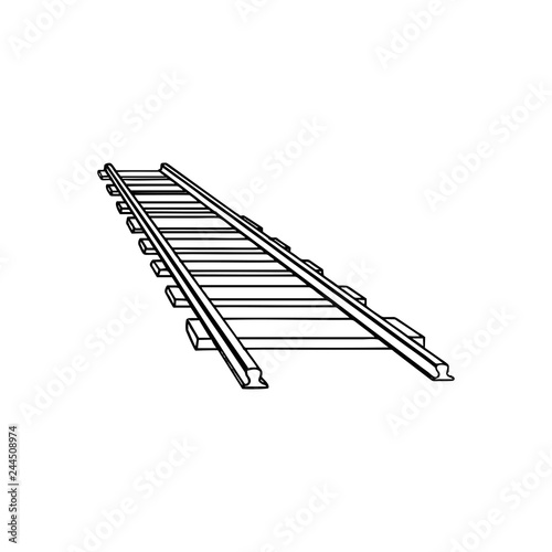 railway track isometric icon