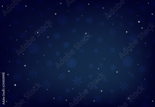 Winter background with falling snow and snowflakes