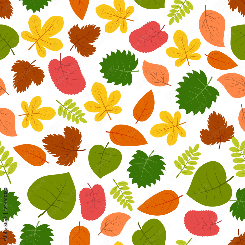 Fototapeta premium Seamless pattern with autumn leaves