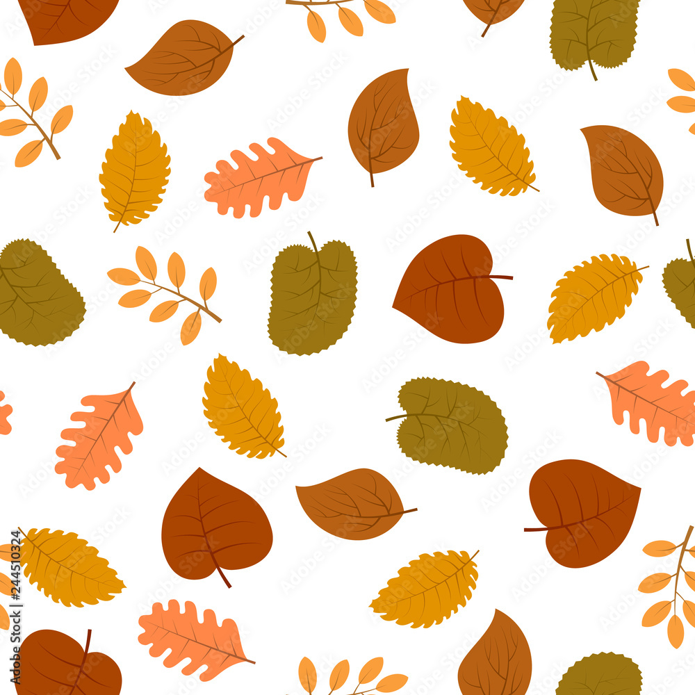 Obraz premium Seamless pattern with autumn leaves