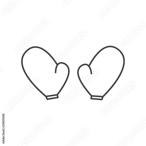 baby mitts outline flat icon vector design illustration